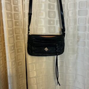 Simply Vera Vera Wang Black Leather Crossbody Bag